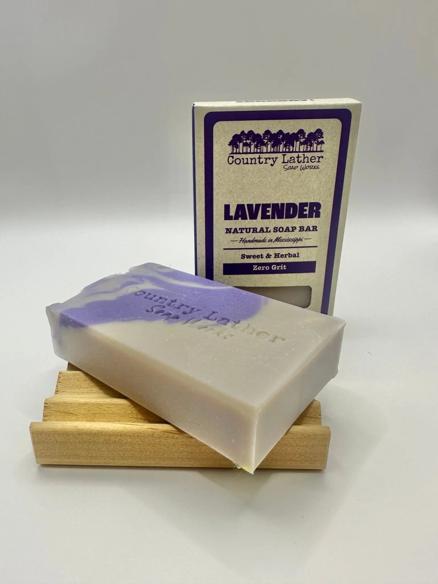 Lavender Soap Bar by Country Lather Soap Works, natural skincare main product photo