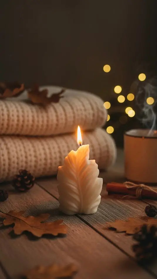Leaf Candle by Believe Candle, scented candle detail photo 2