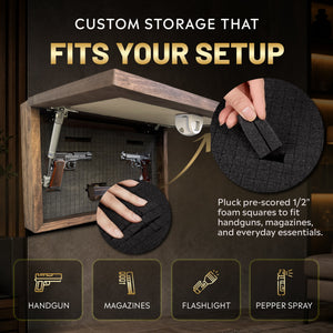 Leaping Deer Gun Concealment Furniture - Handcrafted Hidden Gun Storage Wall Decor - Hidden Safe Furniture with Magnetic Lock