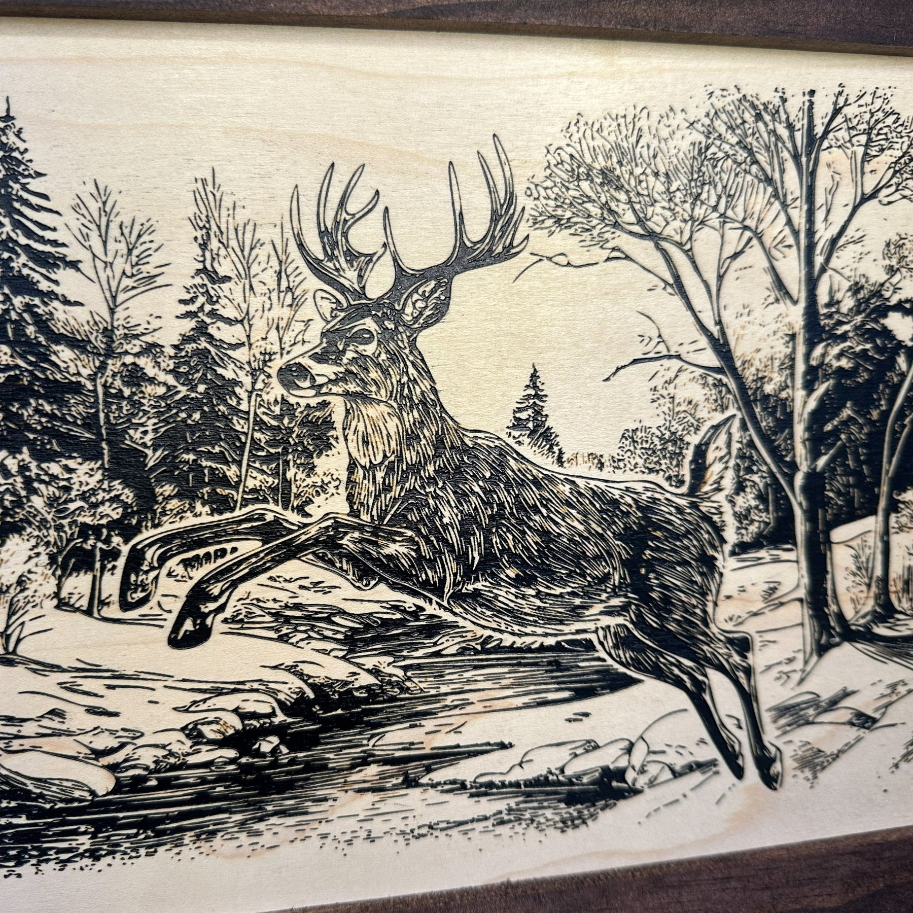 Leaping Deer Gun Concealment Furniture - Handcrafted Hidden Gun Storage Wall Decor - Hidden Safe Furniture with Magnetic Lock