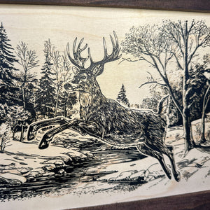 Leaping Deer Gun Concealment Furniture - Handcrafted Hidden Gun Storage Wall Decor - Hidden Safe Furniture with Magnetic Lock