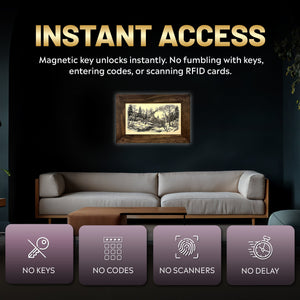 Leaping Deer Gun Concealment Furniture - Handcrafted Hidden Gun Storage Wall Decor - Hidden Safe Furniture with Magnetic Lock