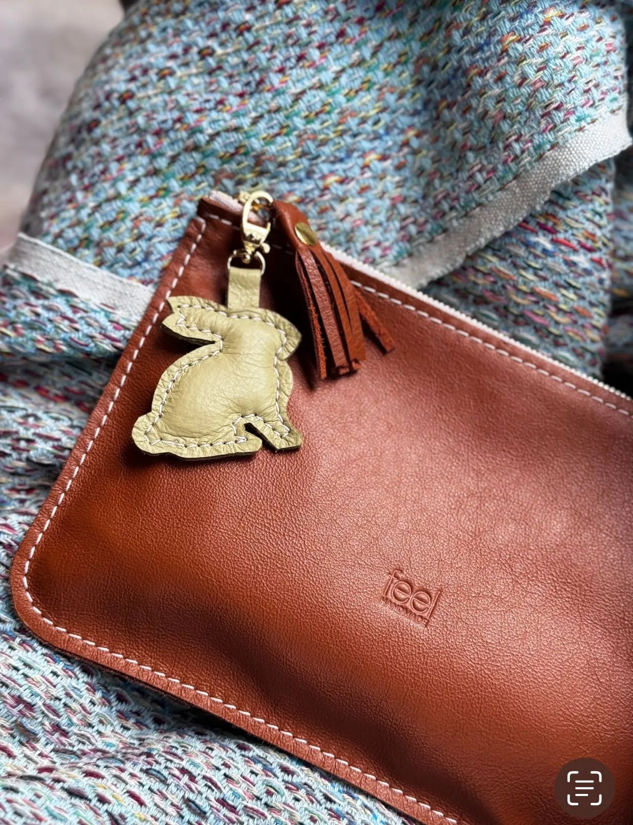 Leather Bunny Charm by Feelhandmade, handmade leather goods main product photo