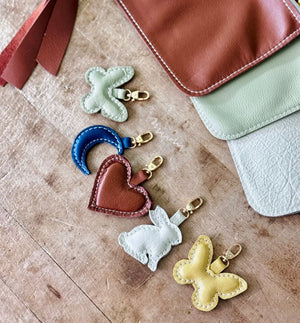Leather Bunny Charm by Feelhandmade, handmade leather goods detail photo 4