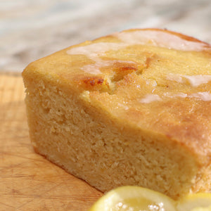 Lemon Glazed Zucchini Bread - Vegan detail view by Two and a Half Irishmen - Traditional Irish Baking