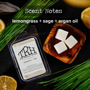 Lemongrass + Sage Wax Melt by The Rustic House, scented candle detail photo 2