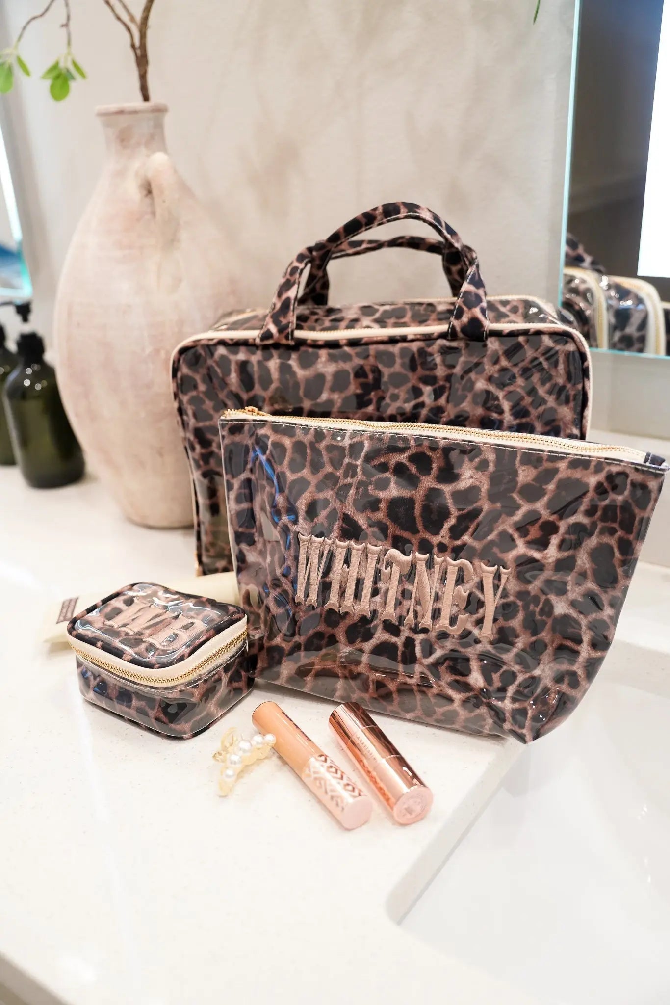 Leopard - Clear Coat Toiletry Case by KenzKustomz, natural skincare detail photo 6