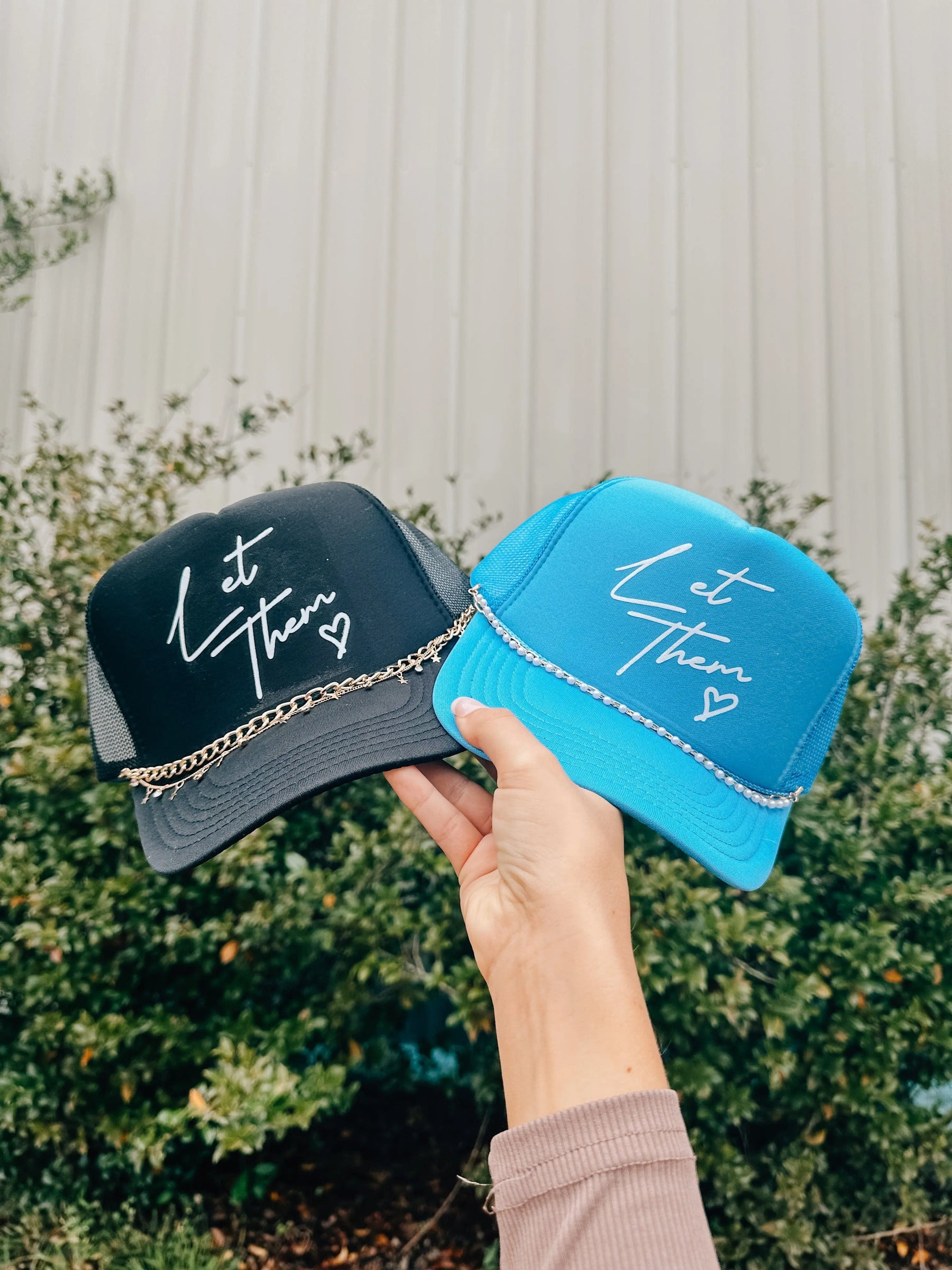 Let Them Black Trucker Hat by Southern Bliss Company, Southern lifestyle apparel detail photo 3