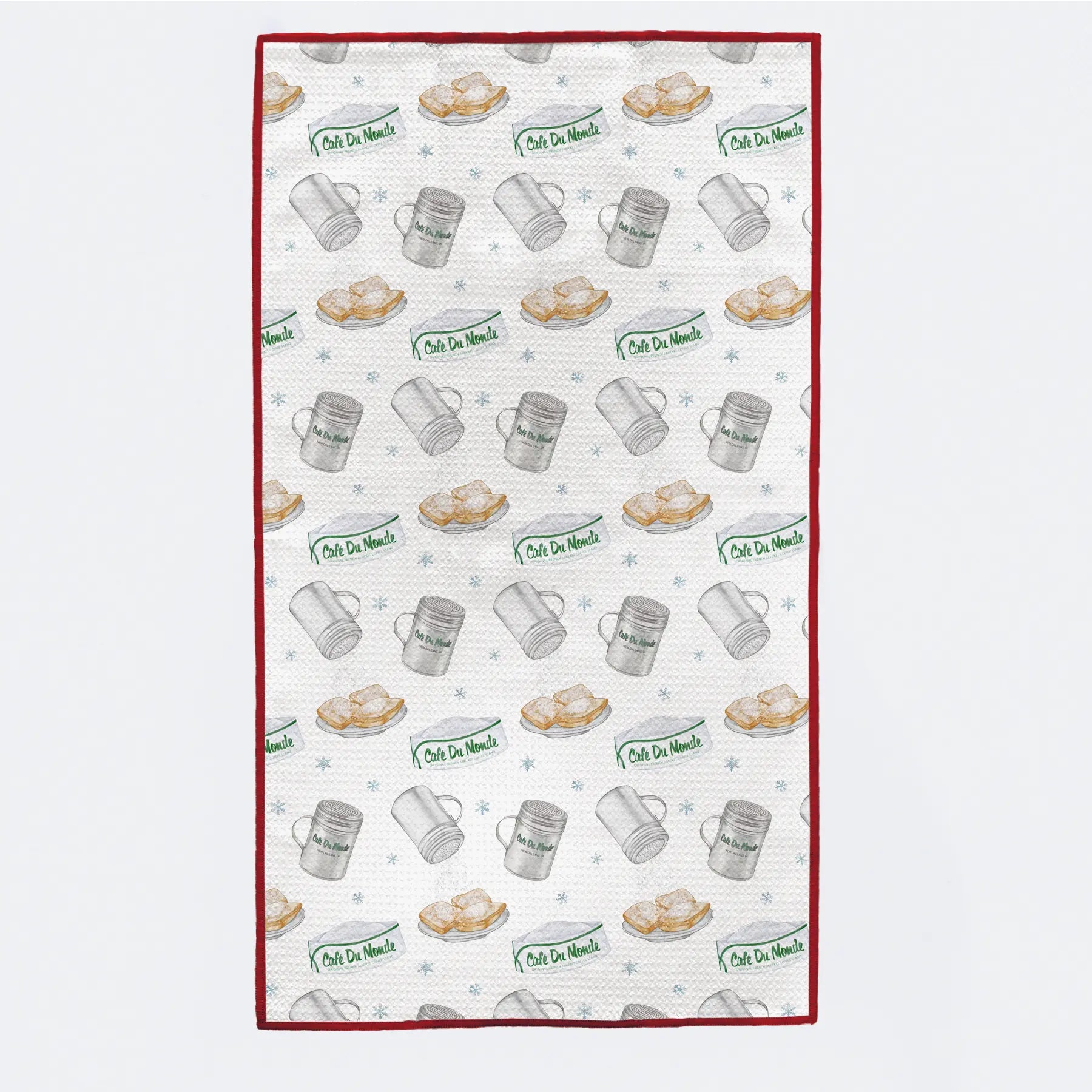 Let it Snow! Beignet Tree Kitchen Towel by Nola Tawk, tea towel detail photo 2