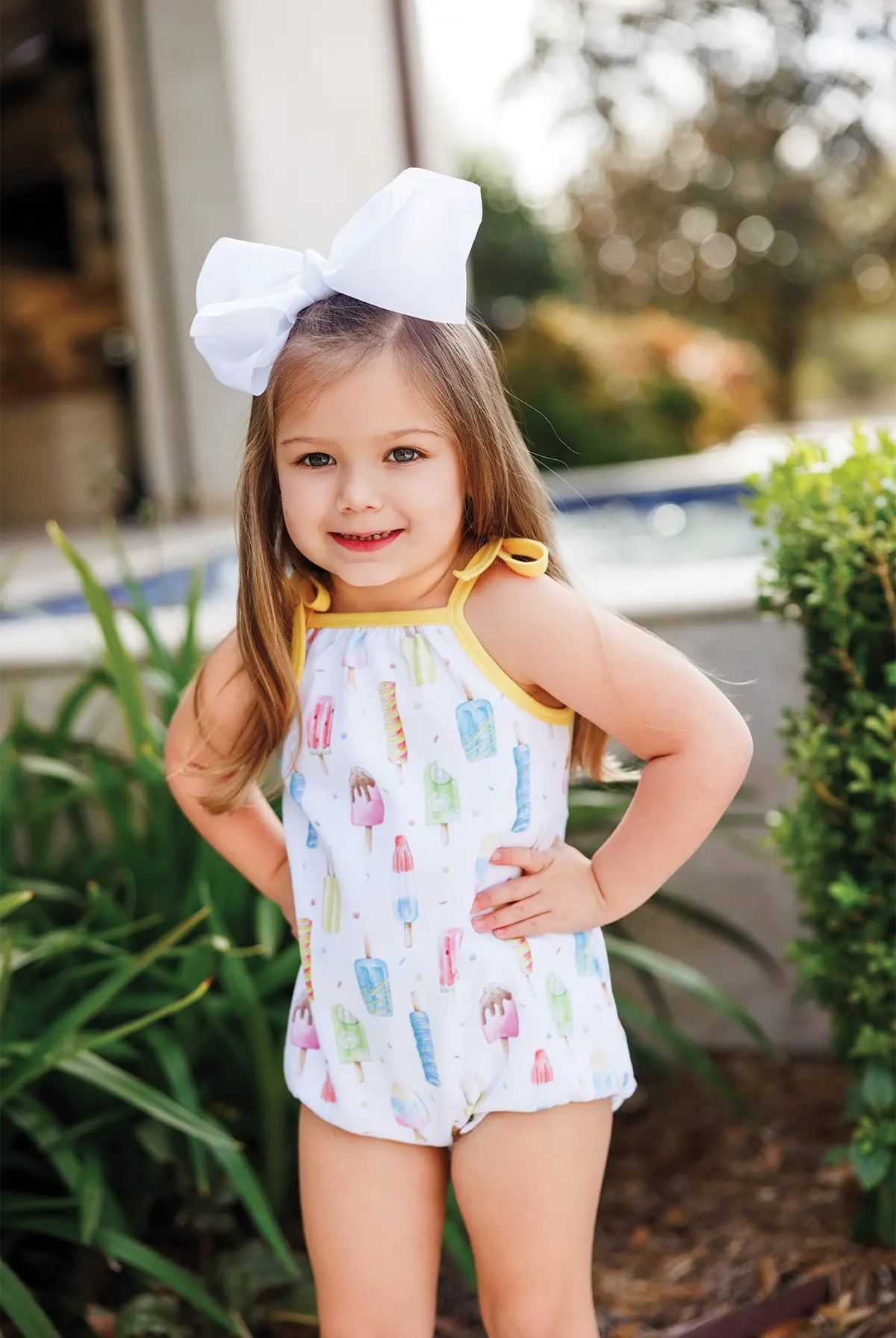Let's Chill Organic Cotton Shoulder-Tie Onesie by Nola Tawk, Southern lifestyle apparel detail photo 2