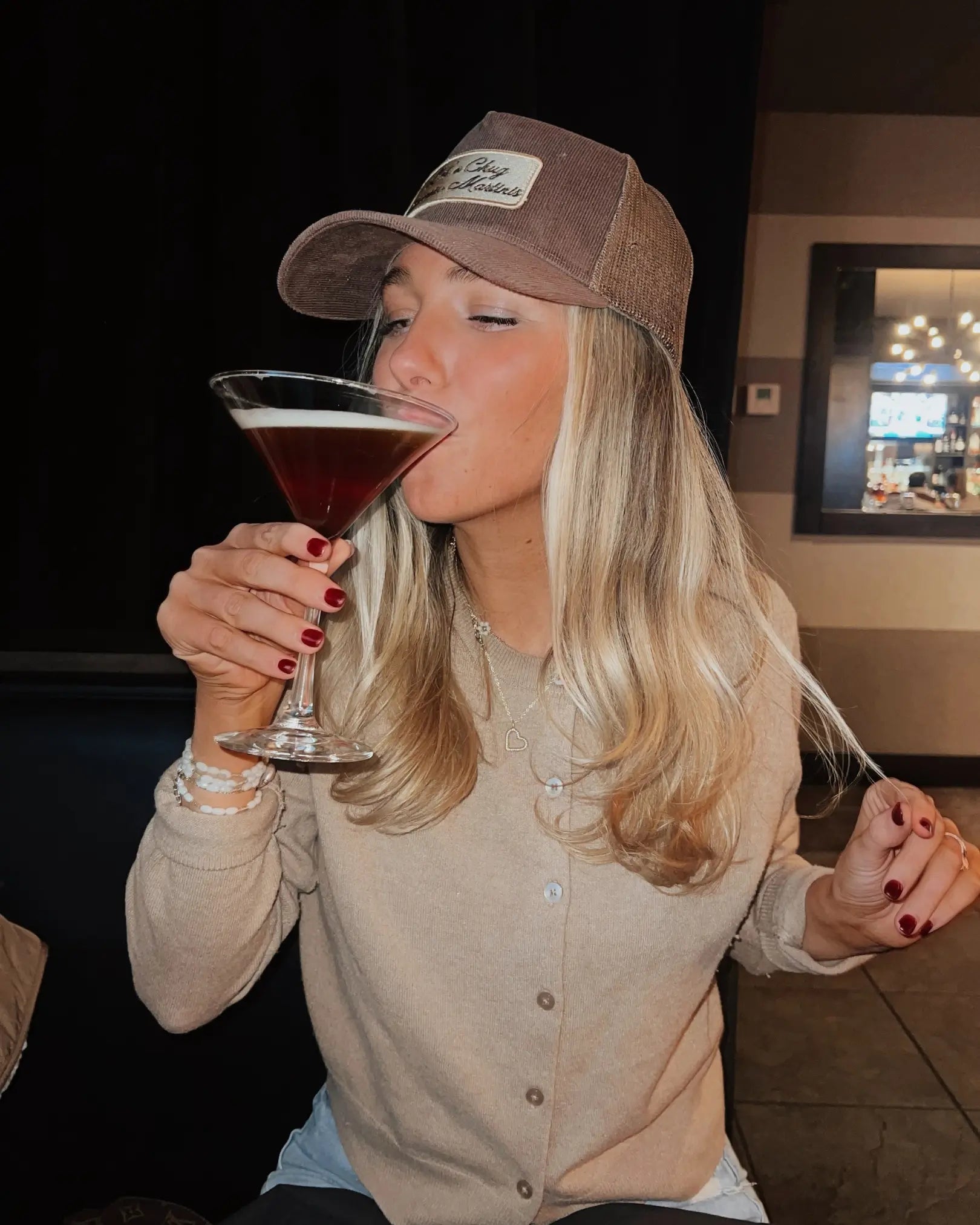 Let's Chug Espresso Martinis - Trucker Hat by KenzKustomz, Southern lifestyle apparel detail photo 6