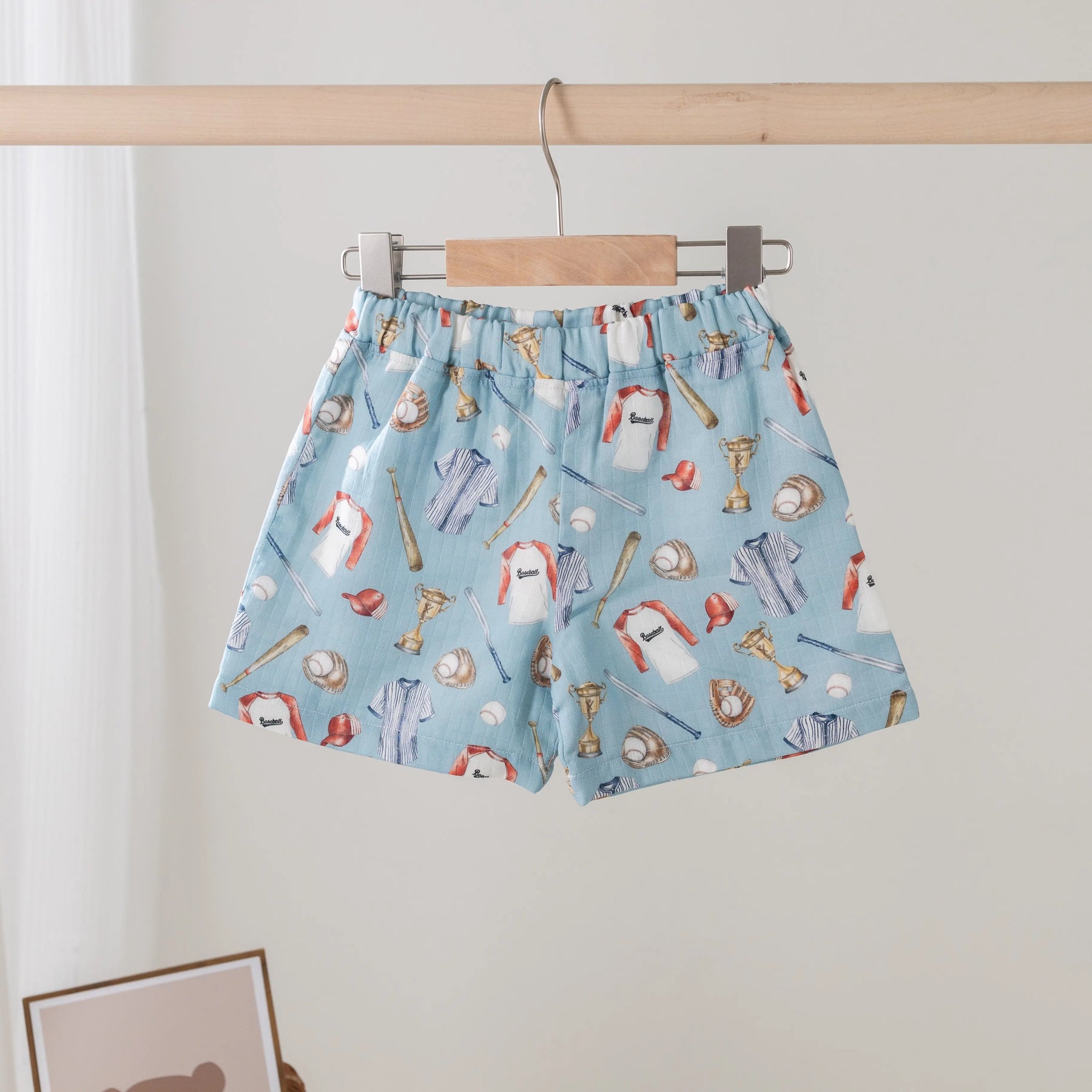 Let's Play Ball Organic Muslin Shorts by Nola Tawk, children's boutique clothing main product photo