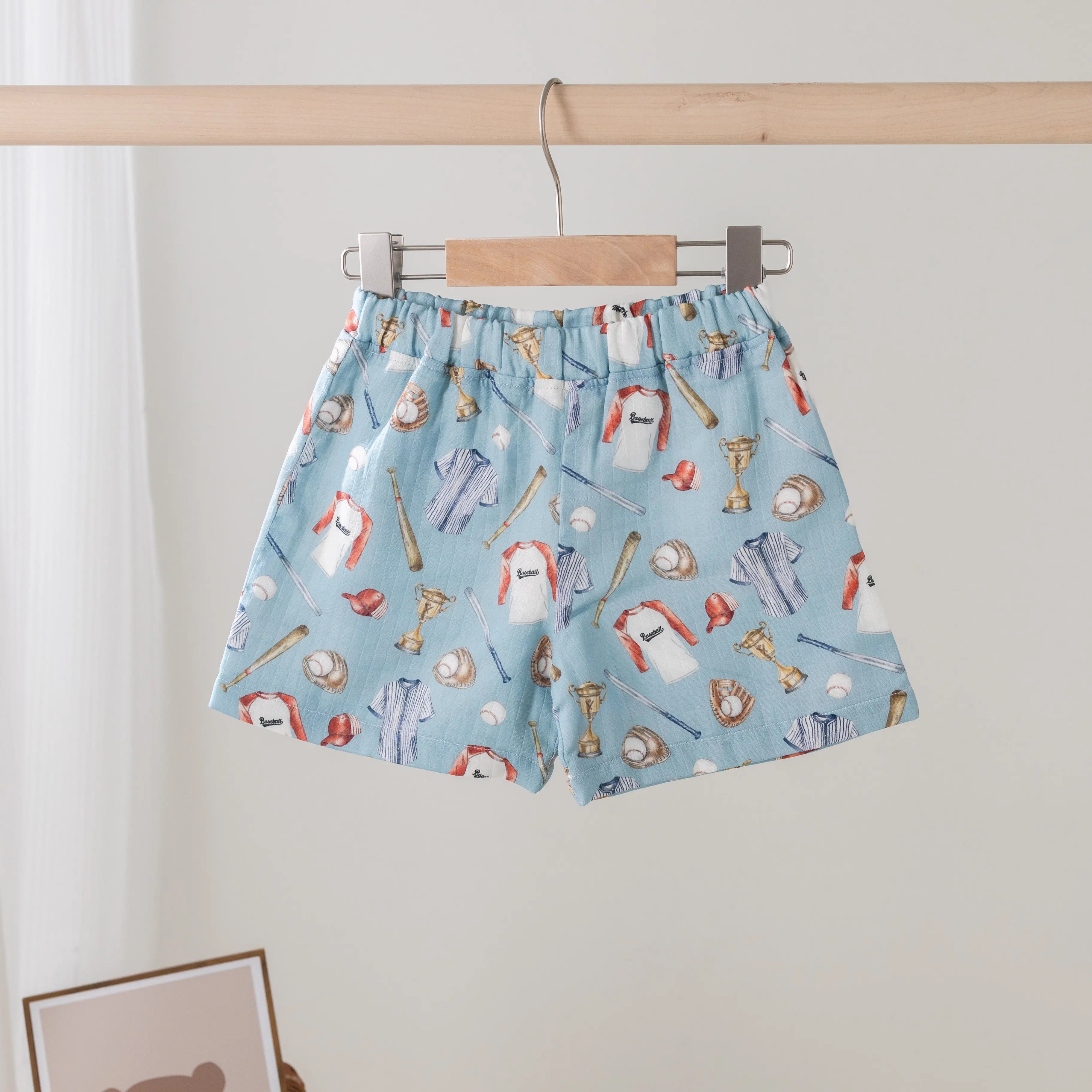 Let's Play Ball Organic Muslin Shorts by Nola Tawk, children's boutique clothing main product photo