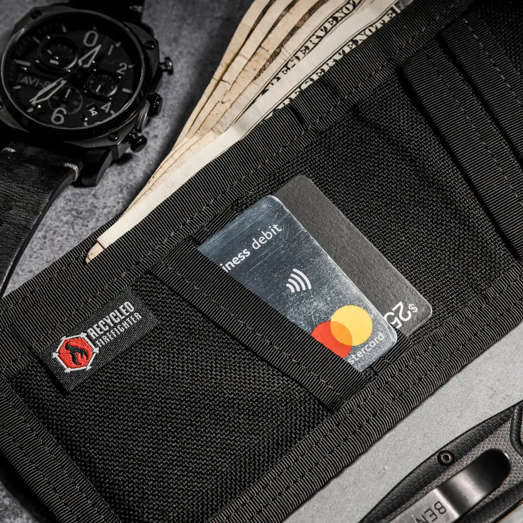 Lieutenant Wallet - Firehose Edition by Recycled Firefighter, handmade leather goods detail photo 7