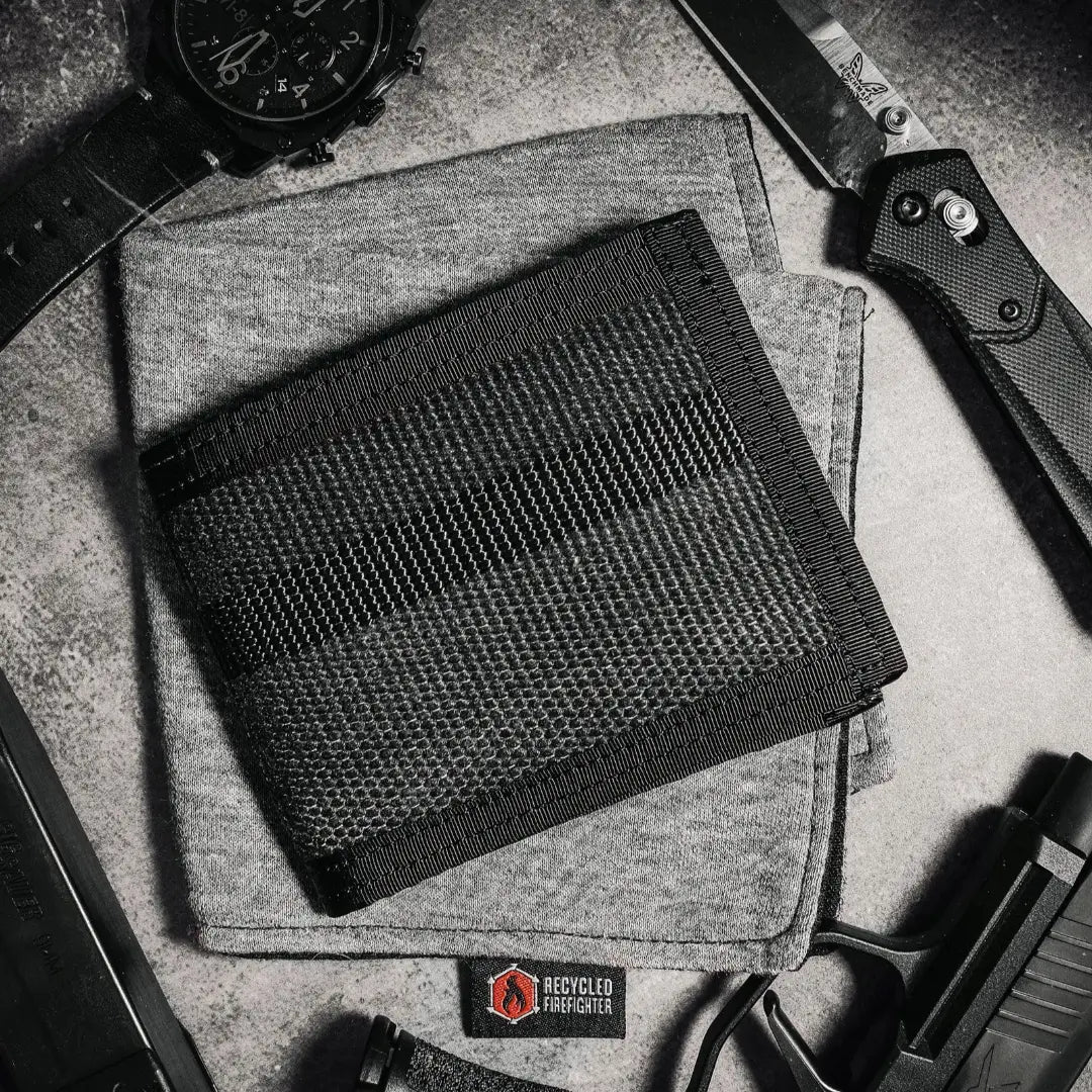 Lieutenant Wallet - Firehose Edition by Recycled Firefighter, handmade leather goods detail photo 8