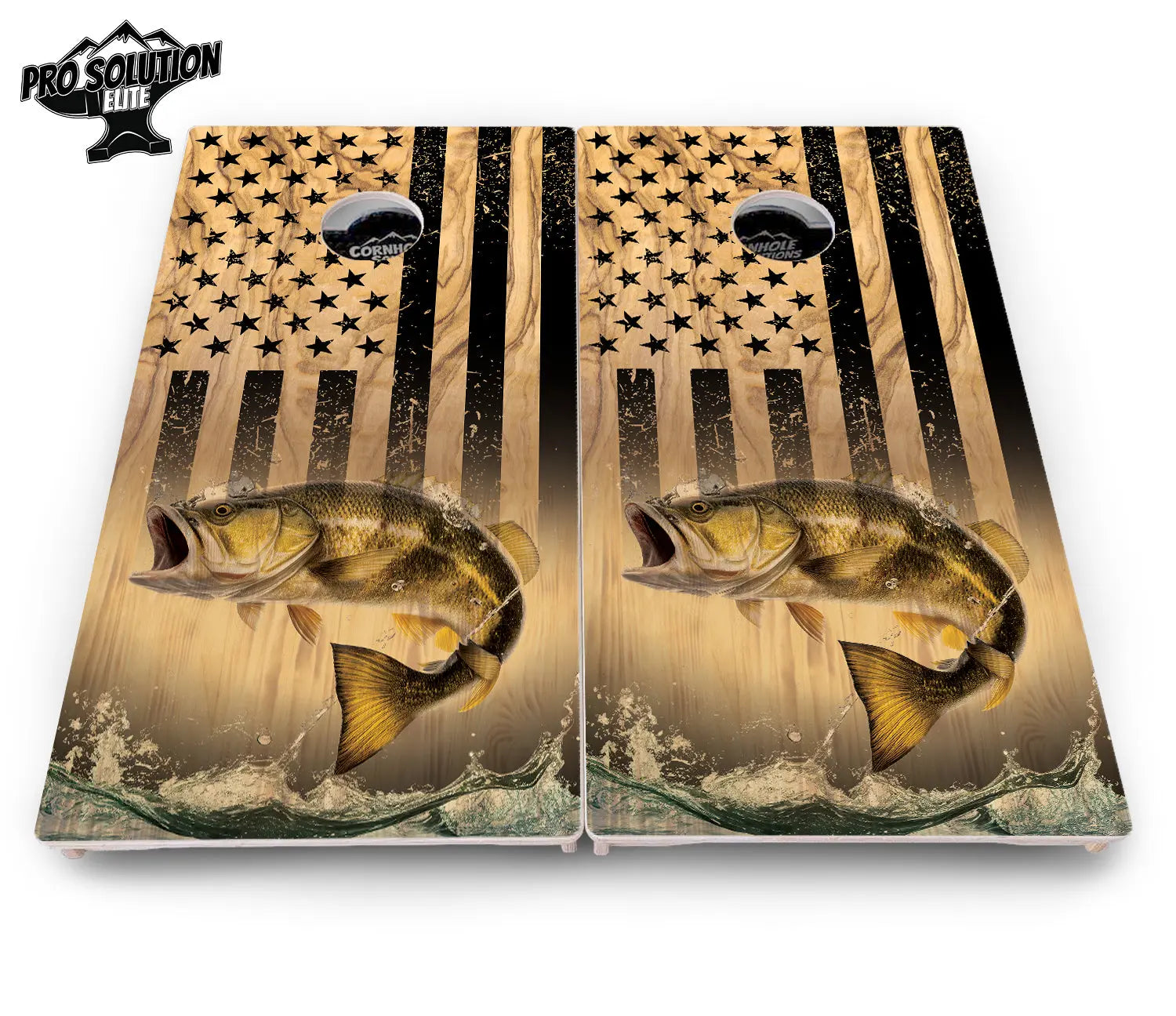 Light Wood Deer & Fish Cornhole Boards - Pro Solution Elite Series by Cornhole Solutions, custom cornhole board detail photo 12