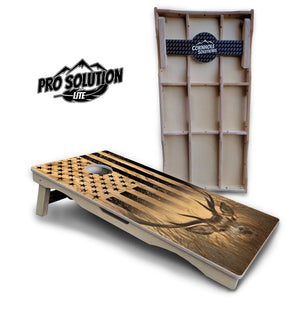 Light Wood Deer & Fish Flag Cornhole Boards - Pro Solution Lite Series by Cornhole Solutions, custom cornhole board detail photo 5