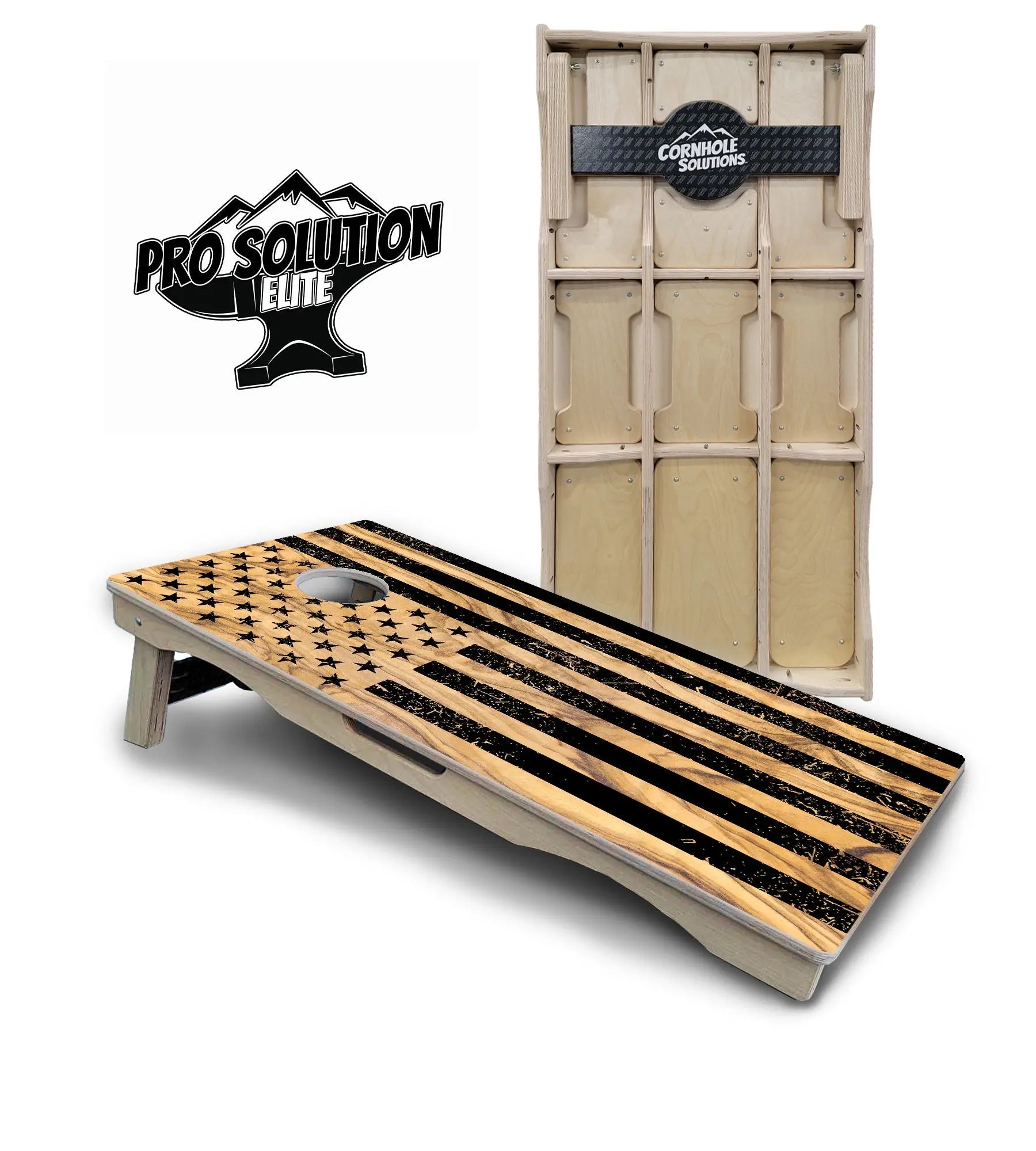 Light Wood Flag Cornhole Boards - Pro Solution Elite Series by Cornhole Solutions, custom cornhole board detail photo 2