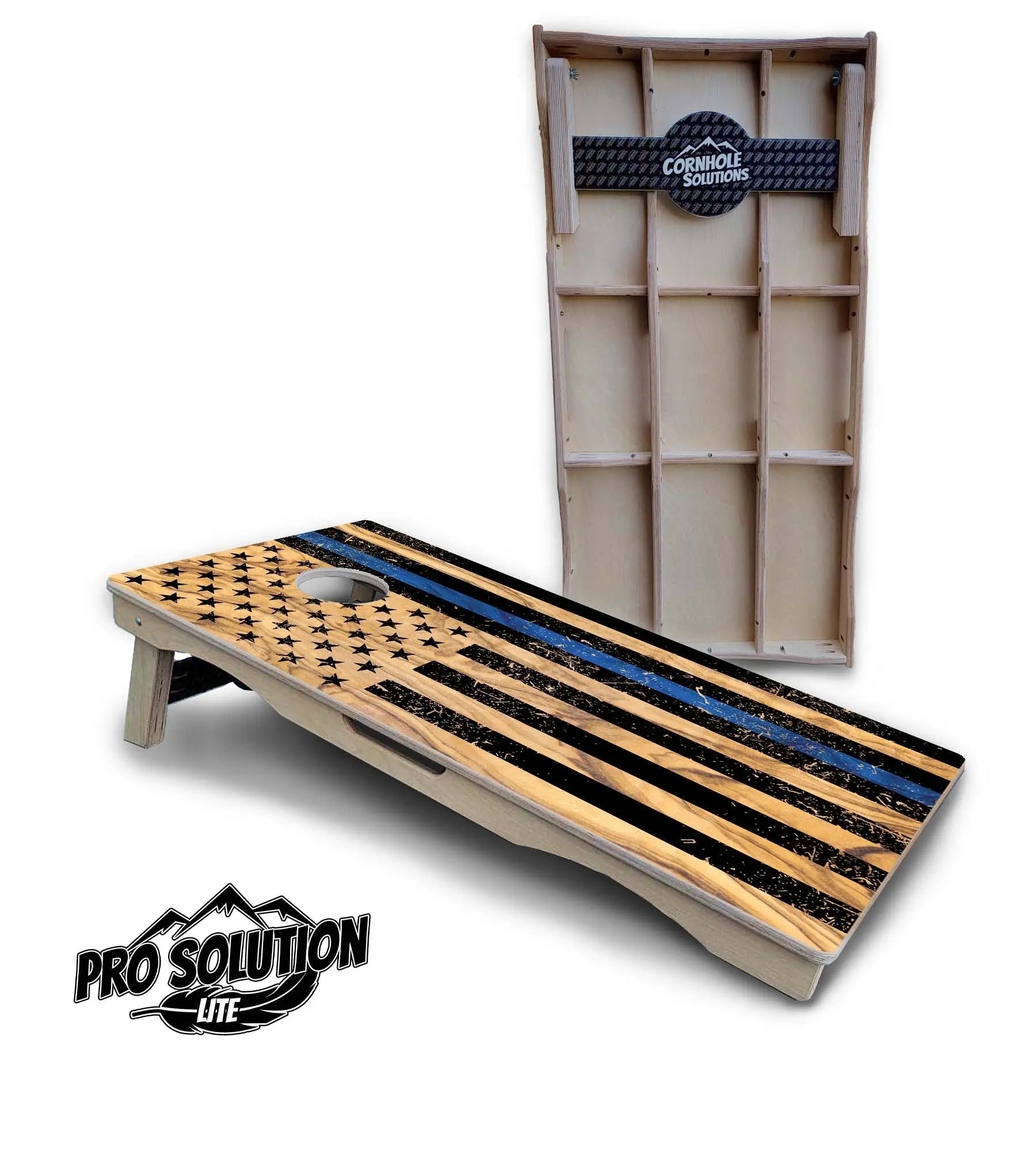 Light Wood Flag Cornhole Boards - Pro Solution Lite Series by Cornhole Solutions, custom cornhole board detail photo 3
