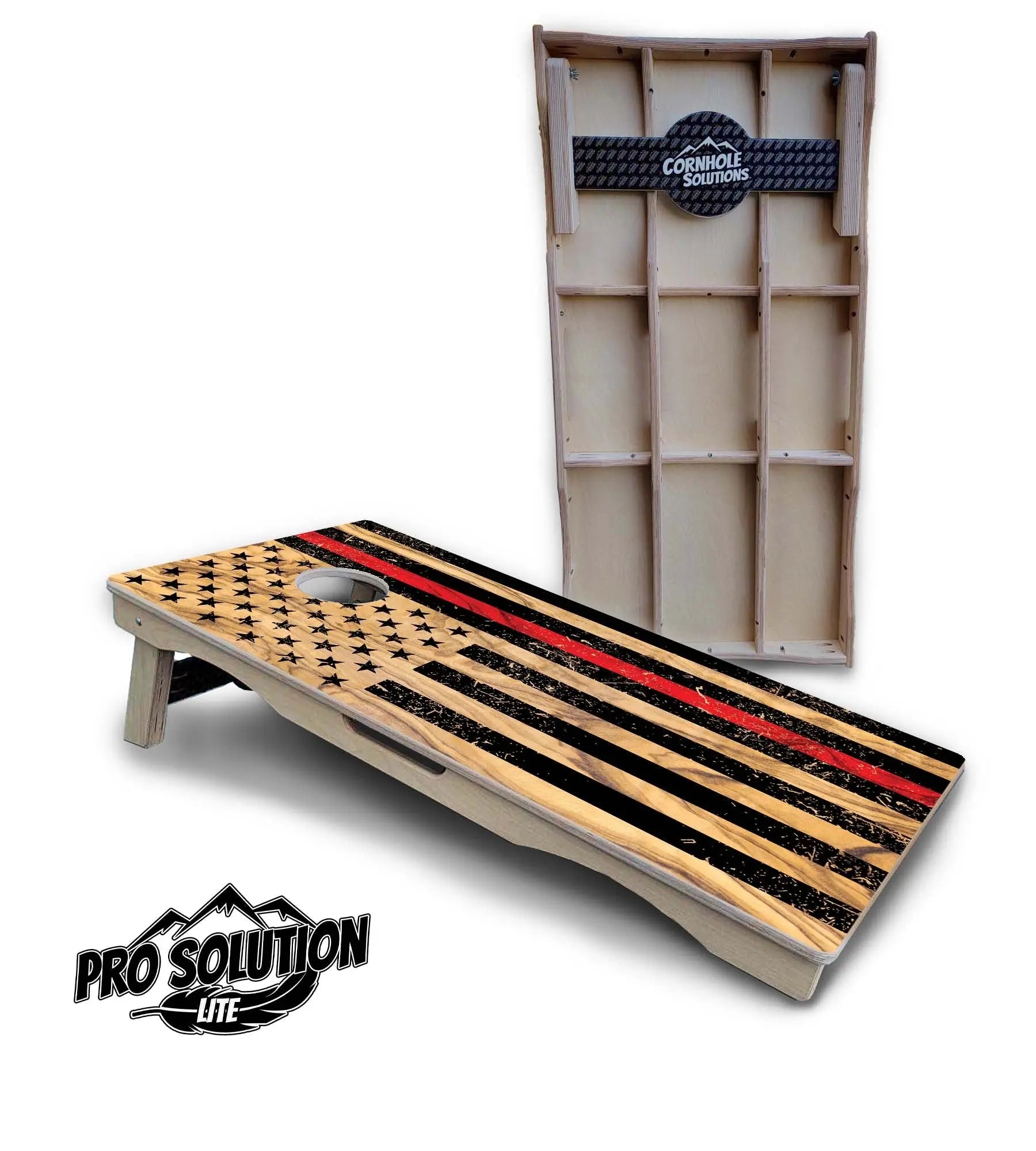 Light Wood Flag Cornhole Boards - Pro Solution Lite Series by Cornhole Solutions, custom cornhole board detail photo 5