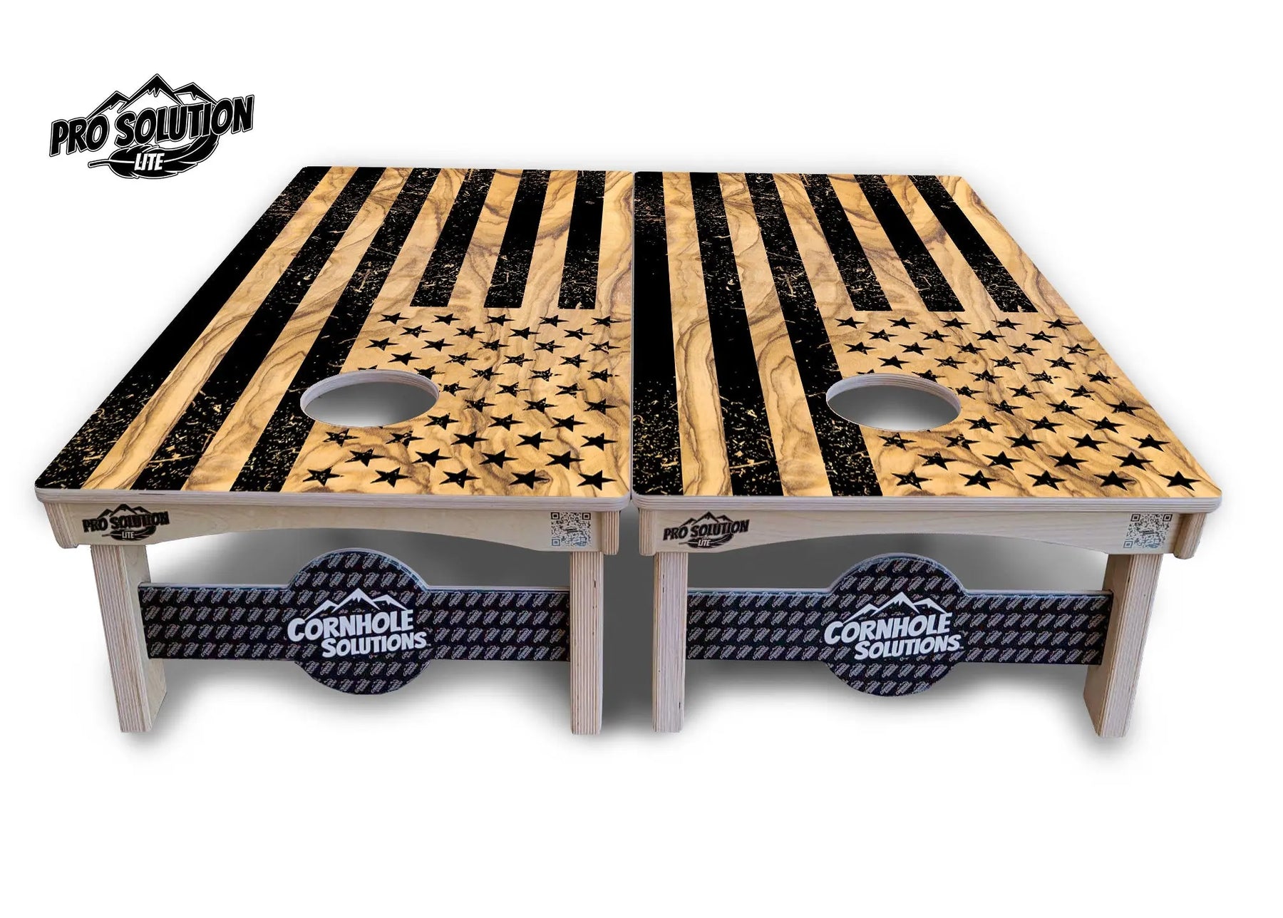 Light Wood Flag Cornhole Boards - Pro Solution Lite Series by Cornhole Solutions, custom cornhole board detail photo 8