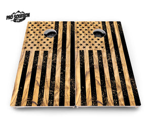 Light Wood Flag Cornhole Boards - Pro Solution Lite Series by Cornhole Solutions, custom cornhole board detail photo 9