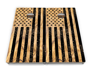 Light Wood Flag Cornhole Boards - Professional Tournament Series by Cornhole Solutions, custom cornhole board detail photo 2