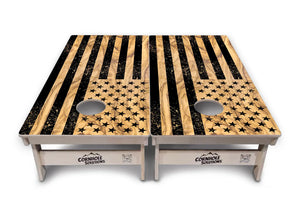 Light Wood Flag Cornhole Boards - Professional Tournament Series by Cornhole Solutions, custom cornhole board detail photo 5