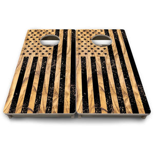 Light Wood Flag - Mini or Vacation Size Cornhole Boards by Cornhole Solutions, custom cornhole board detail photo 9