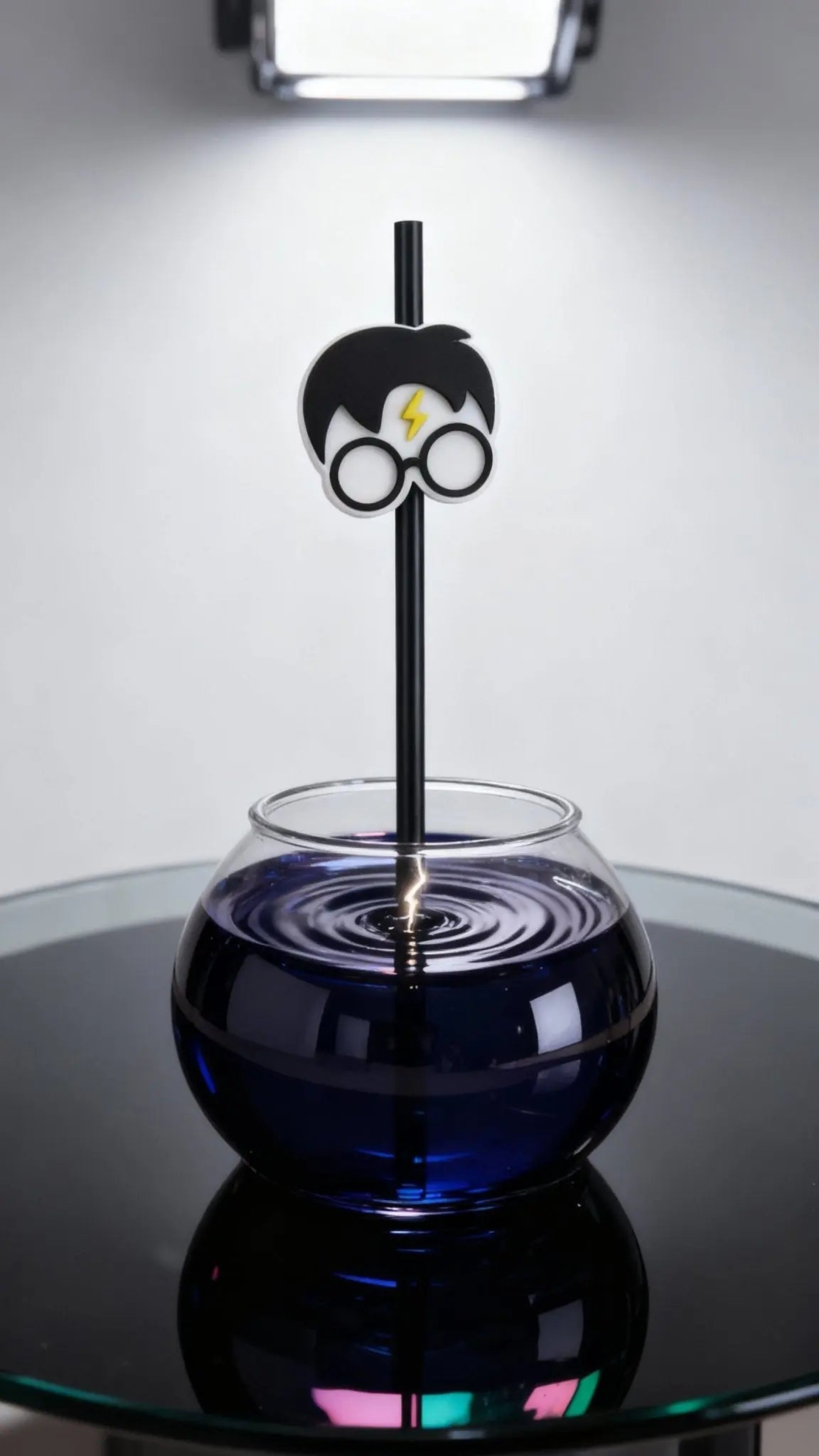 Lightning-Bolt Wizard Straw Topper – 3D Printed (Black & White) by The Tween Space, paper gift main product photo