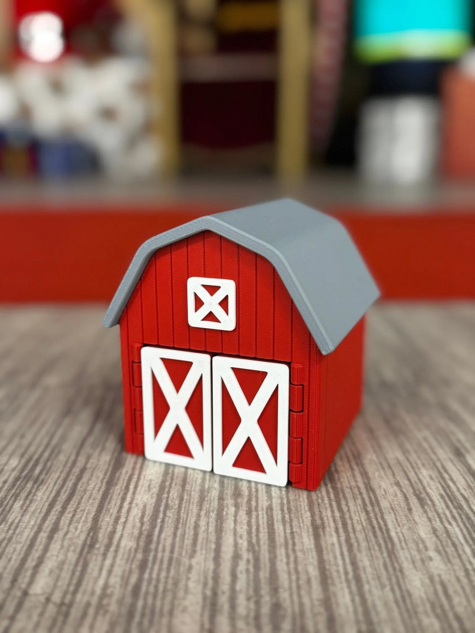 Lil Critter Barn Playhouse | 3D Printed Mini Fidget Display by Mushroom Lady Co, paper gift main product photo