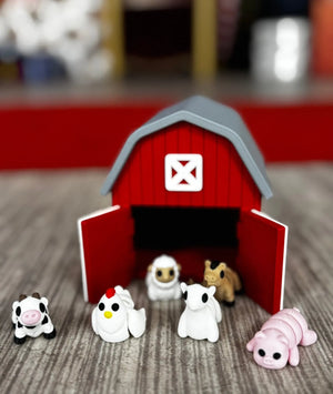 Lil Critter Barn Playhouse | 3D Printed Mini Fidget Display by Mushroom Lady Co, paper gift detail photo 4