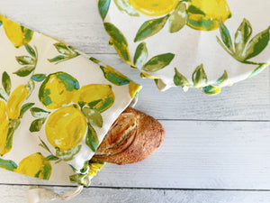 Limoncello Bread Makers Set- bread bag and cover by Dot and Army, handmade leather goods main product photo