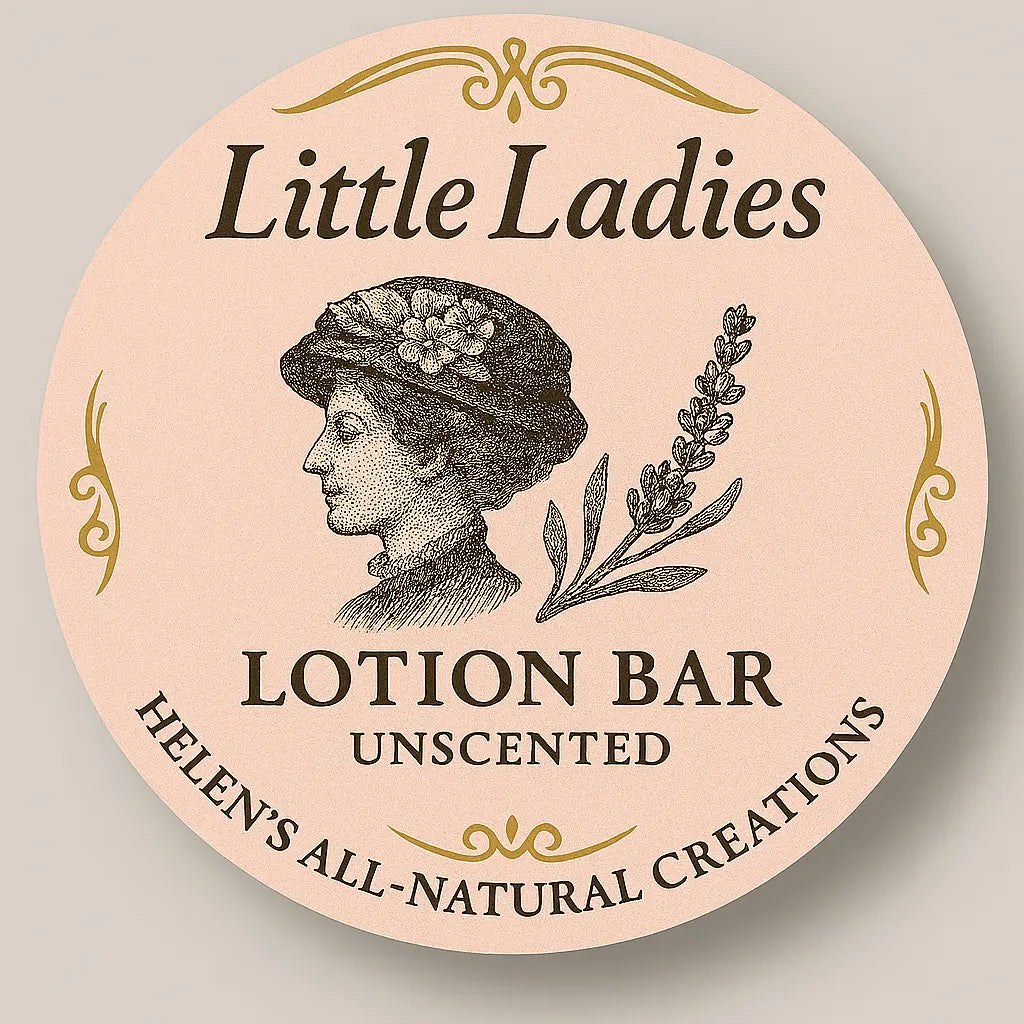 Little Lady Lotion Bar Unscented by Helen's All Natural Creations, scented candle detail photo 2