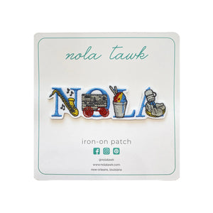 Little Nola Iron-On Patch by Nola Tawk, embroidered patches detail photo 2