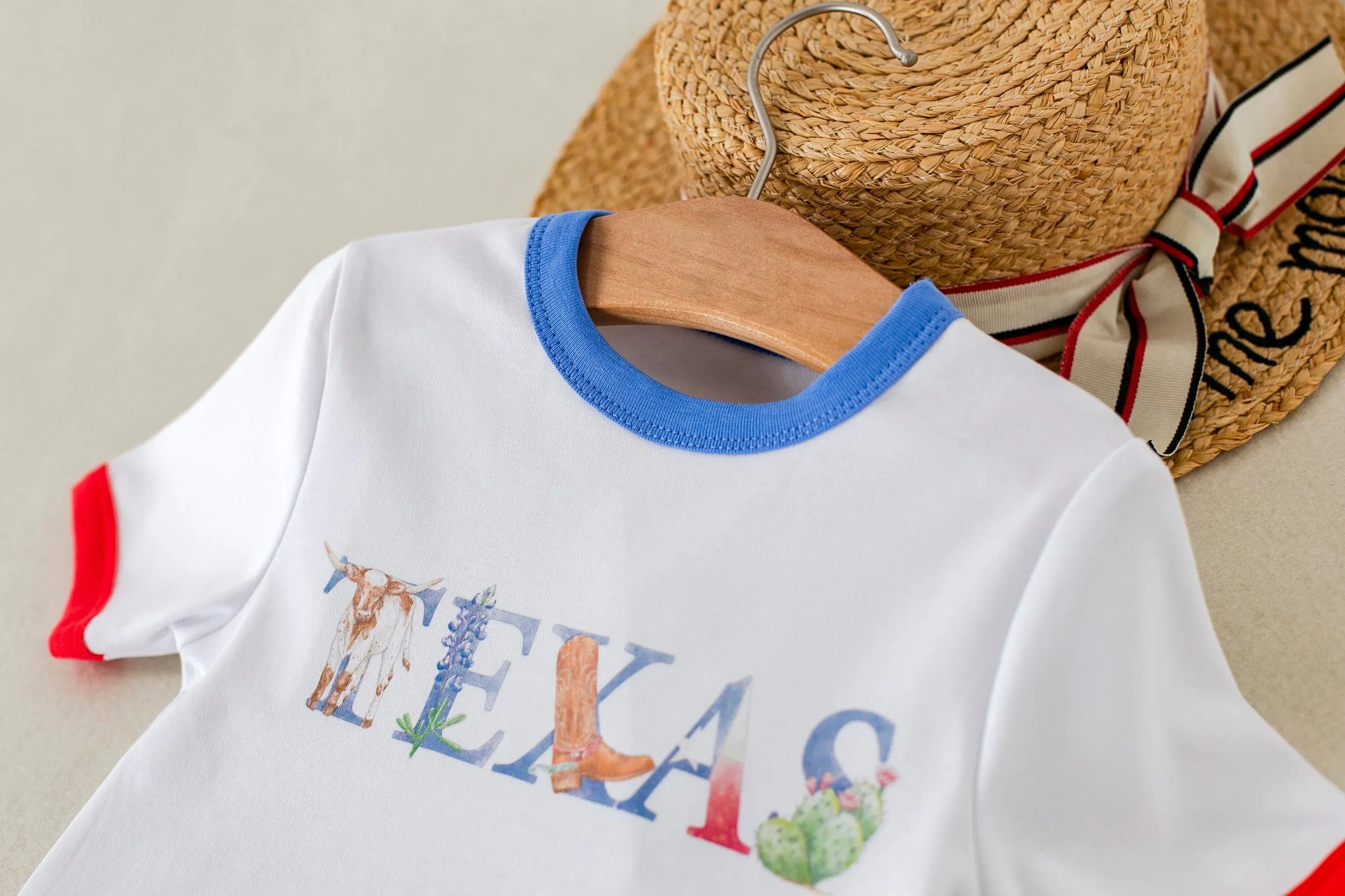Little Texan Organic Cotton Kids Tshirt by Nola Tawk, Southern lifestyle apparel detail photo 2