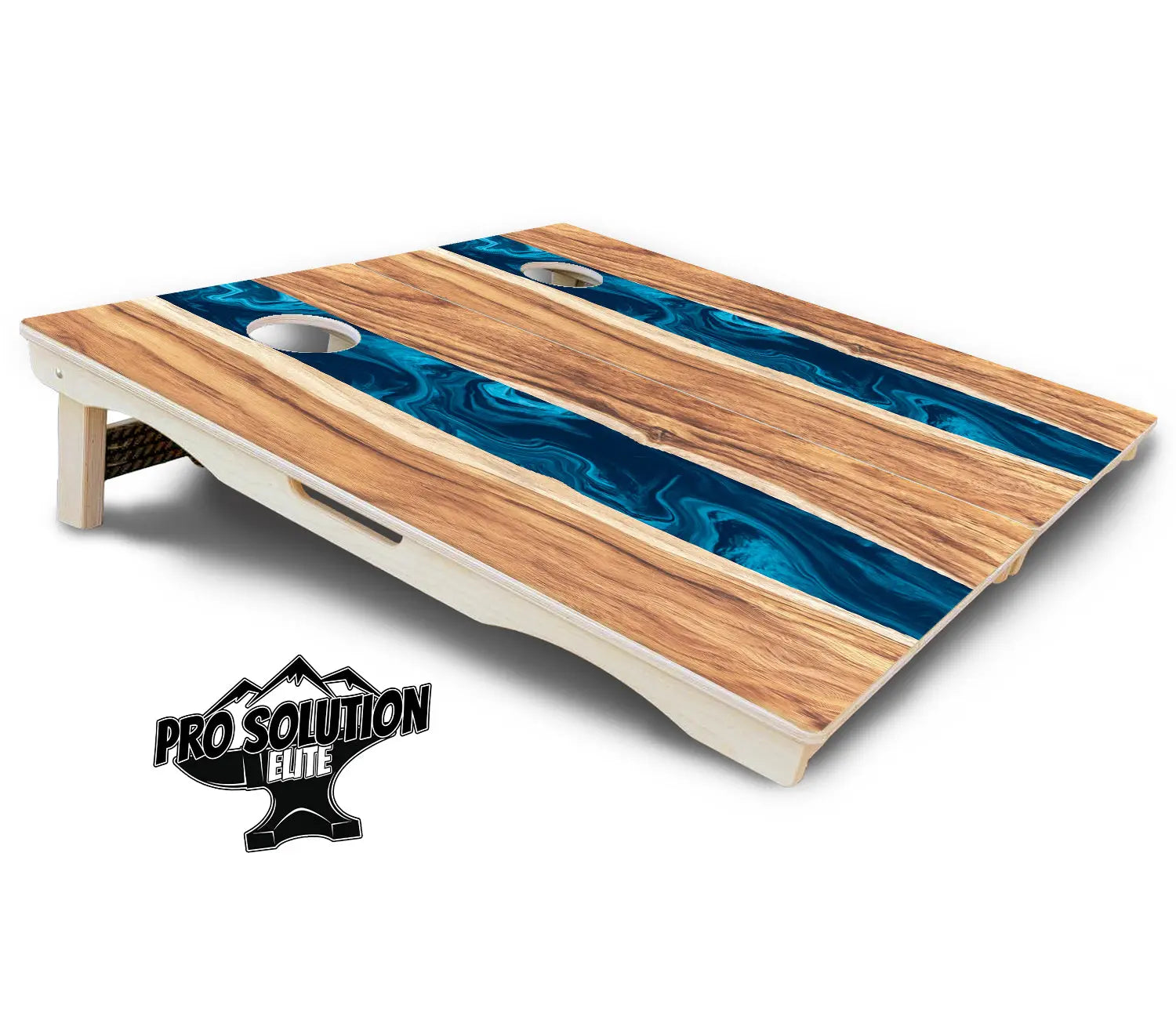 Live Edge River Cornhole Boards - Pro Solution Elite Series by Cornhole Solutions, custom cornhole board detail photo 5