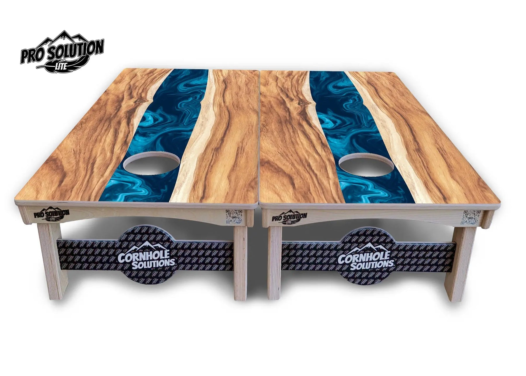 Live Edge River Cornhole Boards - Pro Solution Lite Series by Cornhole Solutions, custom cornhole board detail photo 2