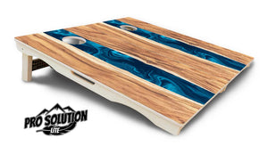 Live Edge River Cornhole Boards - Pro Solution Lite Series by Cornhole Solutions, custom cornhole board detail photo 4