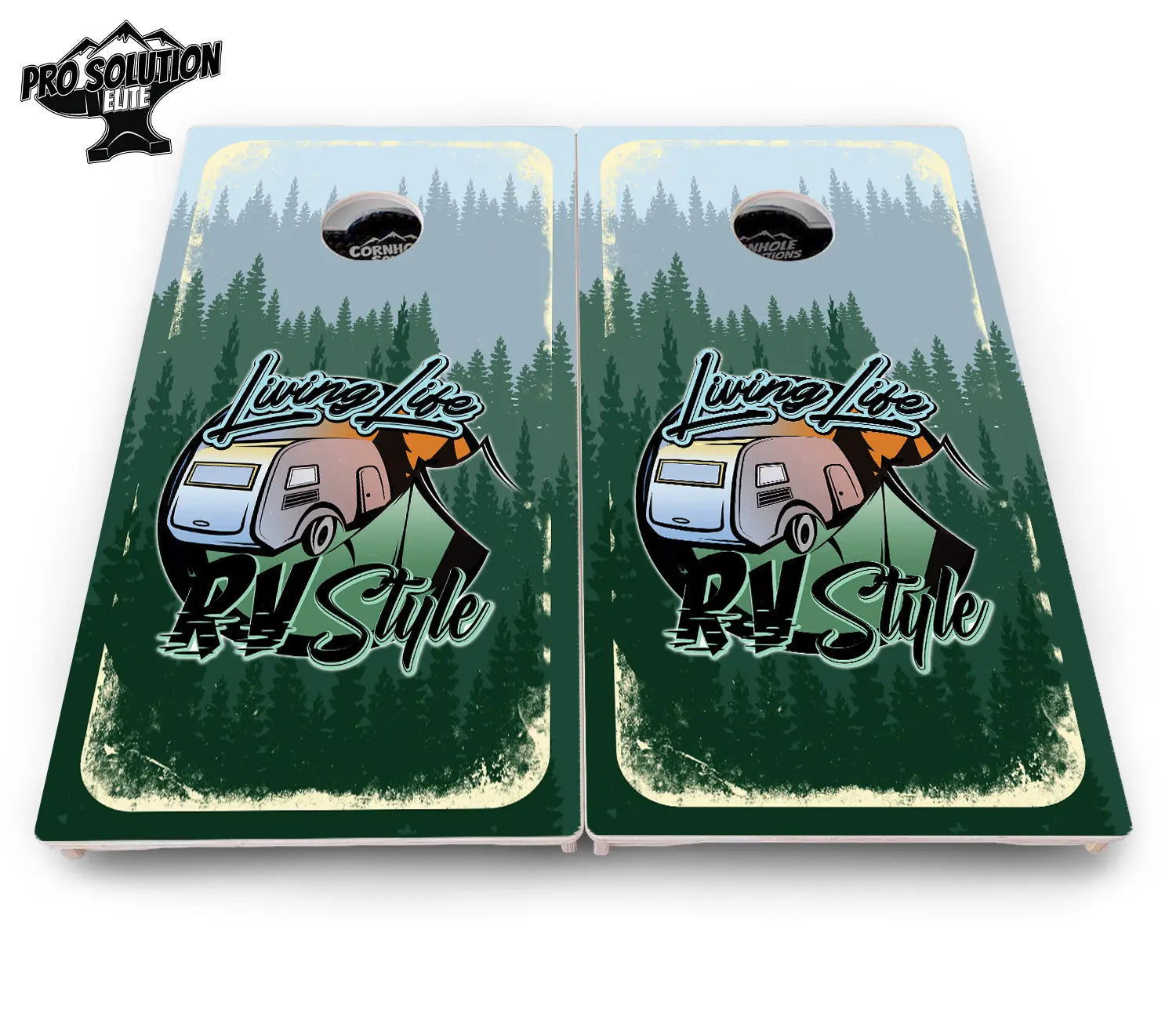 Living Life RV Style Cornhole Boards - Pro Solution Elite Series by Cornhole Solutions, custom cornhole board detail photo 4
