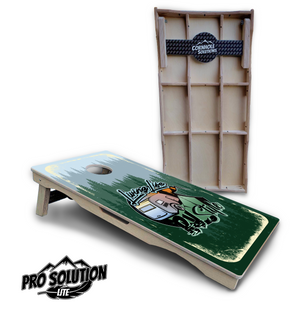 Living Life RV Style Cornhole Boards - Pro Solution Lite Series by Cornhole Solutions, custom cornhole board main product photo