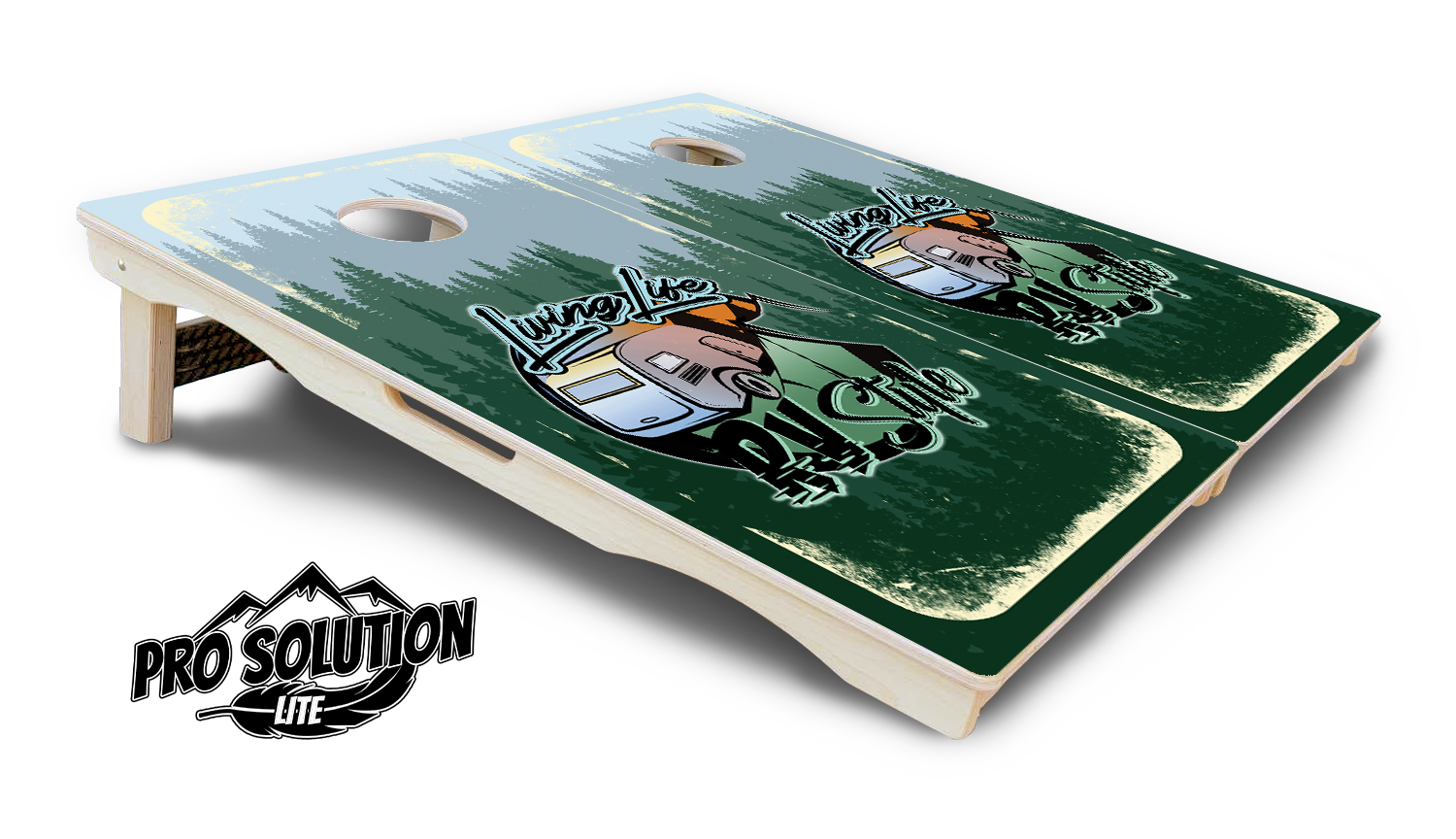 Living Life RV Style Cornhole Boards - Pro Solution Lite Series by Cornhole Solutions, custom cornhole board detail photo 5