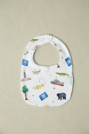 Louisiana Kids Cotton Bib by Nola Tawk, children's boutique clothing main product photo