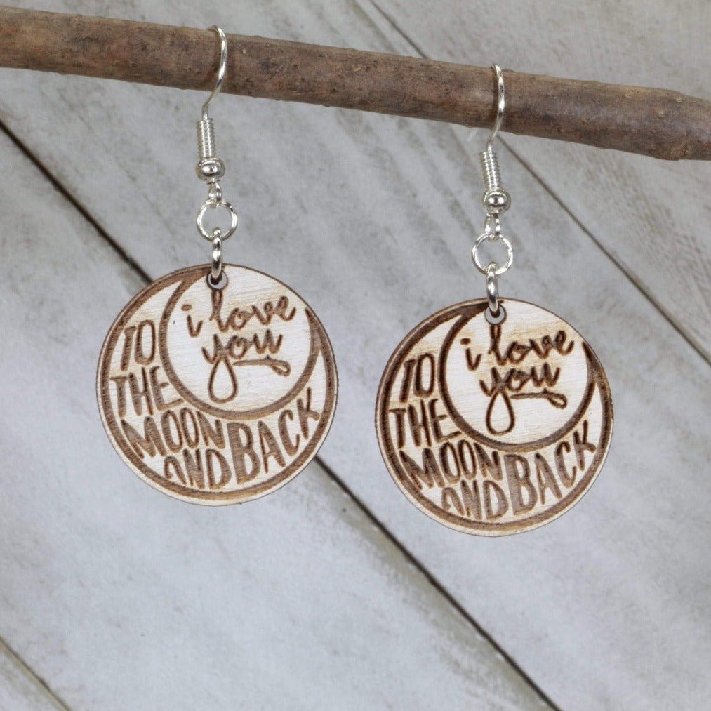 Love You to the Moon Earrings | Celestial Jewelry Gift by Cate's Concepts, LLC