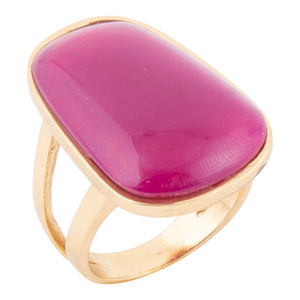 Madeleine Pink Agate Golden Ring by Barse Jewelry