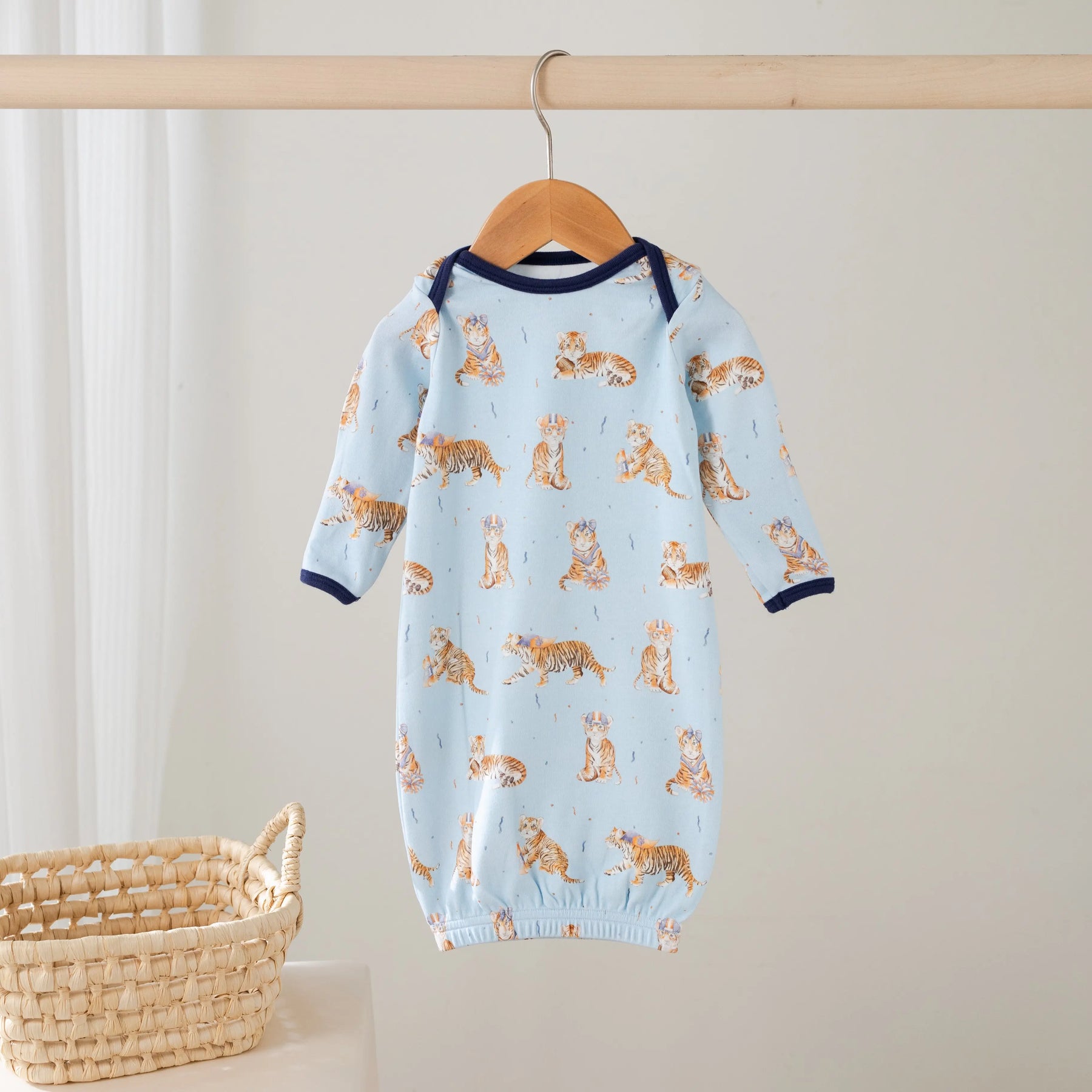 MVC: Alabama (AU Tigers) Organic Cotton Kids Pajamas (Blue) by Nola Tawk, Southern food gift detail photo 3