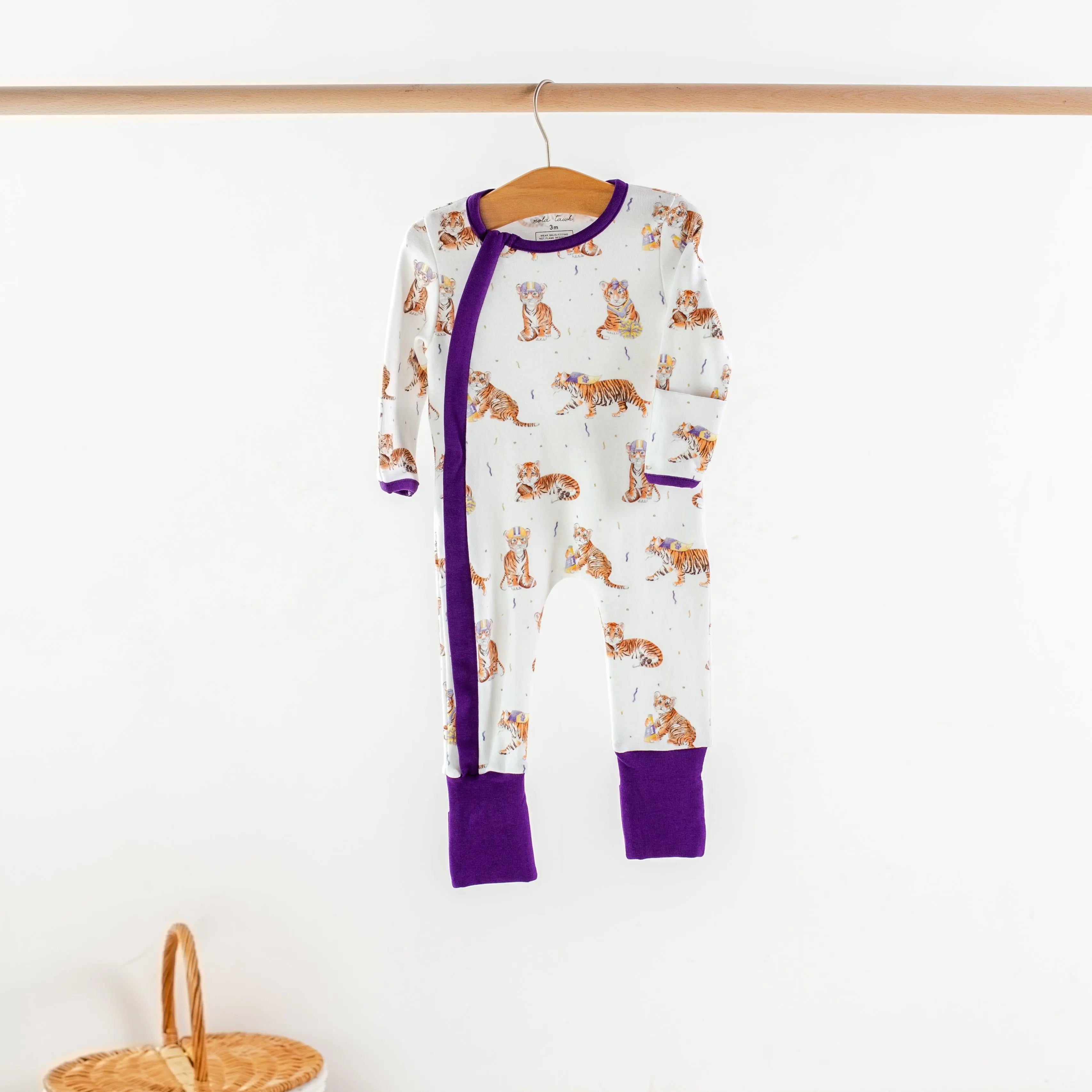 MVC: Louisiana Tigers Organic Cotton Pajama Set by Nola Tawk, Southern food gift detail photo 2