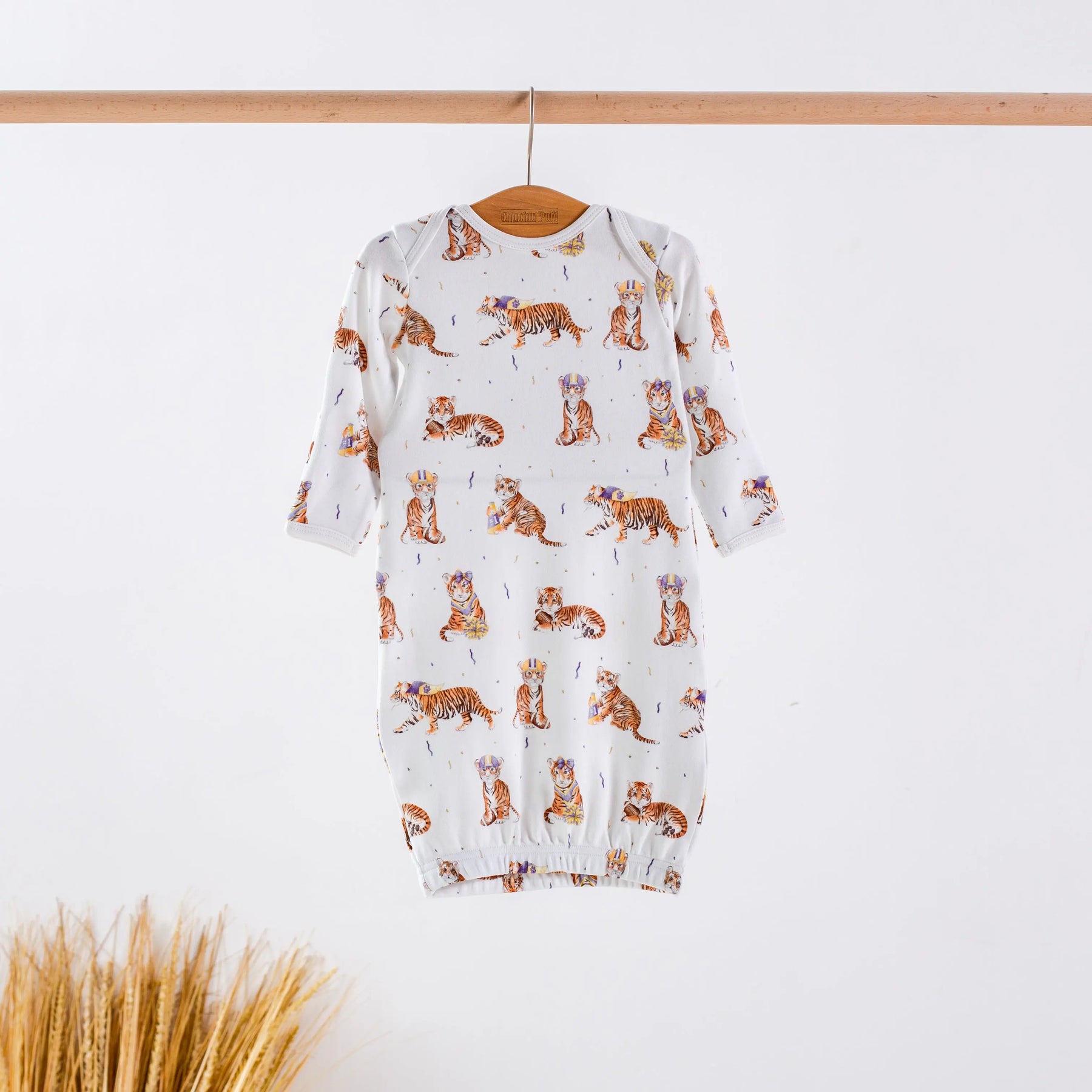 MVC: Louisiana Tigers Organic Cotton Pajama Set by Nola Tawk, Southern food gift detail photo 3