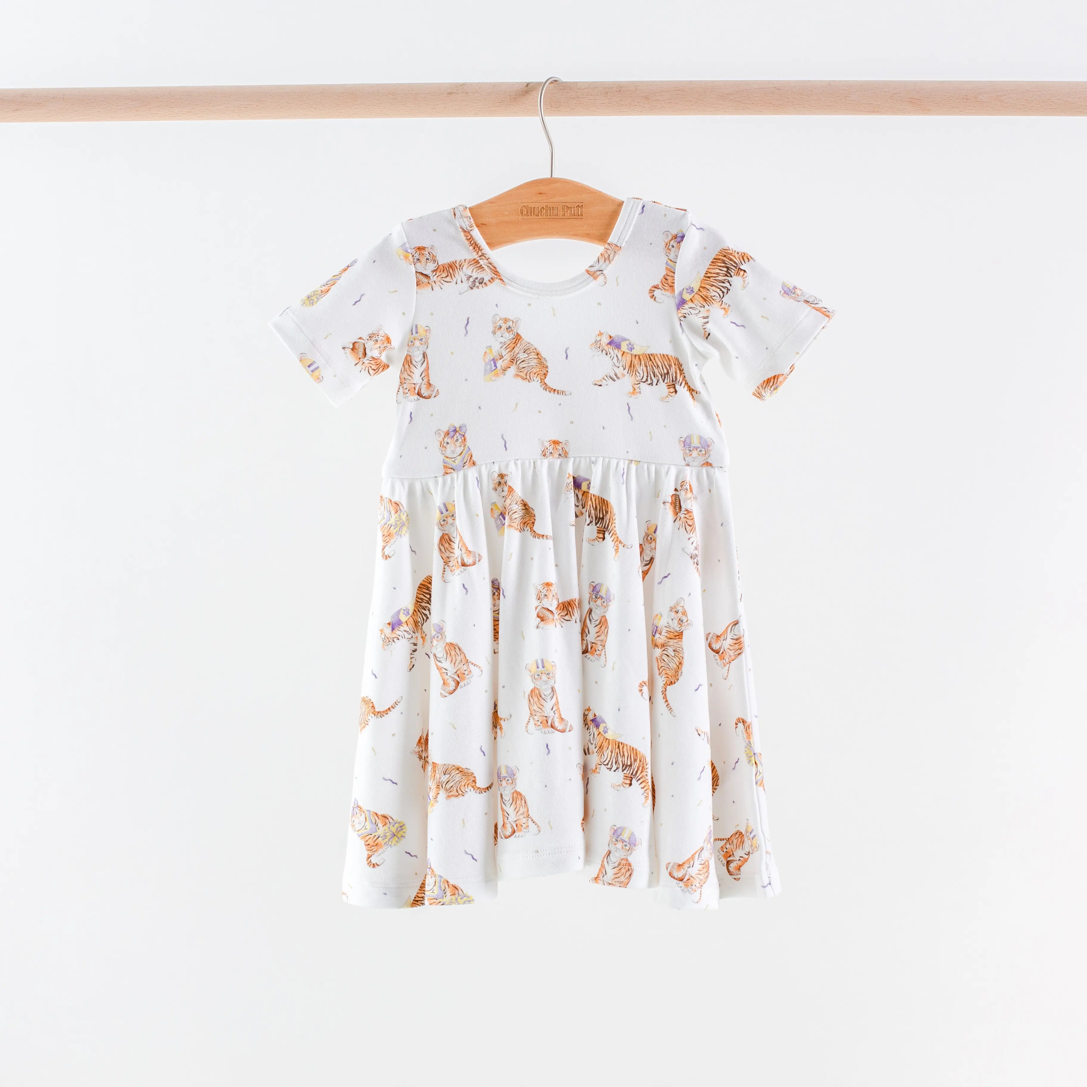 MVC: Louisiana Tigers Organic Cotton Twirl Dress by Nola Tawk, Southern lifestyle apparel main product photo