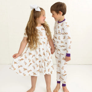 MVC: Louisiana Tigers Organic Cotton Twirl Dress by Nola Tawk, Southern lifestyle apparel detail photo 3